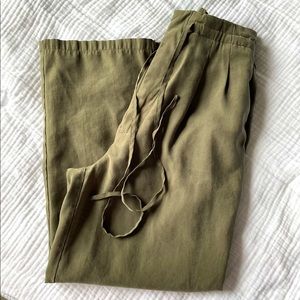 Mango Cropped Wide Leg High Waisted Pants